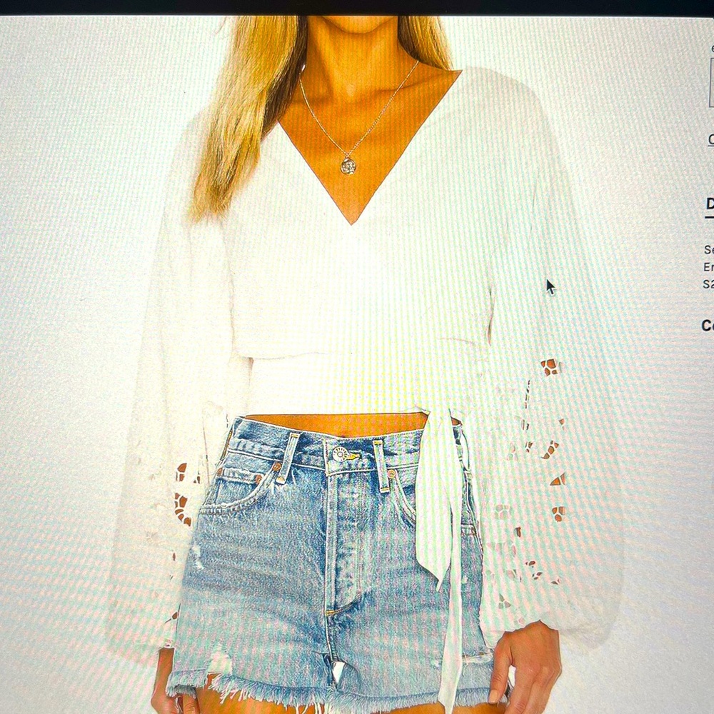 Tularosa White Wrap Top